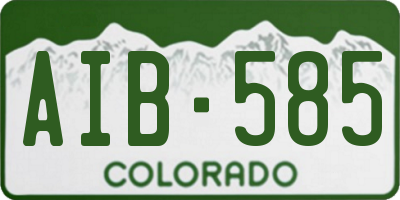CO license plate AIB585