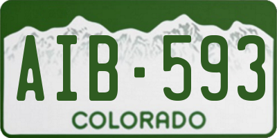 CO license plate AIB593