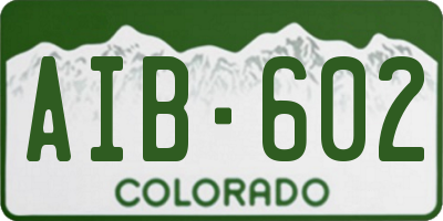 CO license plate AIB602