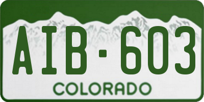 CO license plate AIB603