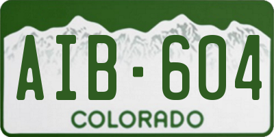 CO license plate AIB604