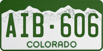 CO license plate AIB606