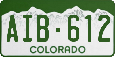 CO license plate AIB612