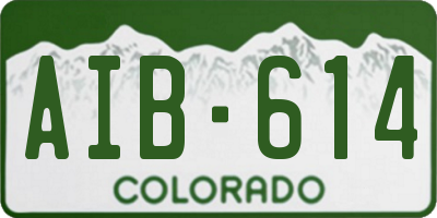 CO license plate AIB614