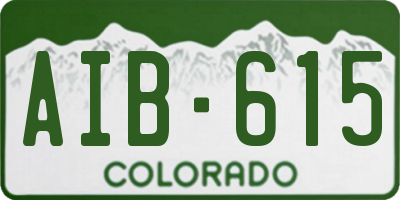 CO license plate AIB615