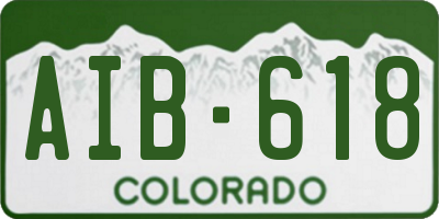 CO license plate AIB618