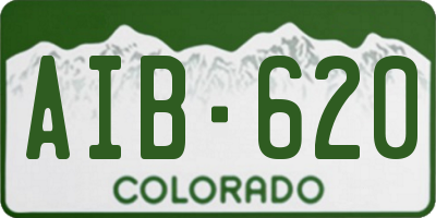 CO license plate AIB620