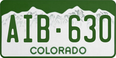 CO license plate AIB630