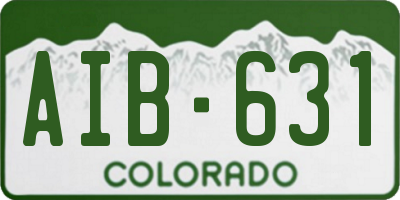 CO license plate AIB631