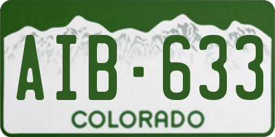 CO license plate AIB633