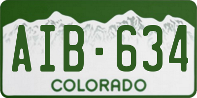 CO license plate AIB634