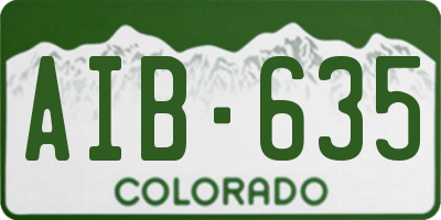CO license plate AIB635