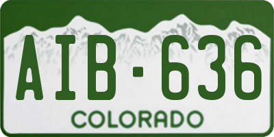 CO license plate AIB636