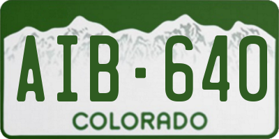 CO license plate AIB640