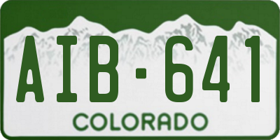 CO license plate AIB641
