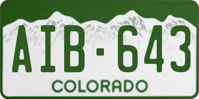 CO license plate AIB643
