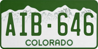 CO license plate AIB646