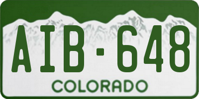 CO license plate AIB648