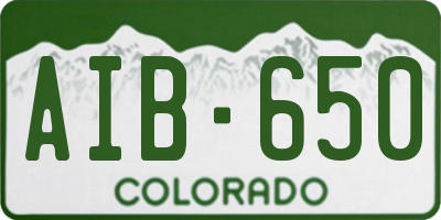 CO license plate AIB650