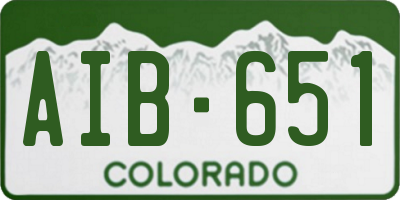 CO license plate AIB651