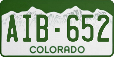 CO license plate AIB652