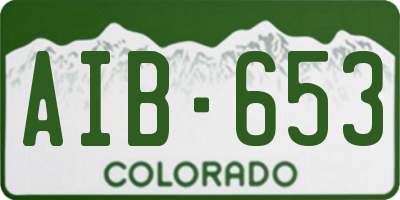 CO license plate AIB653