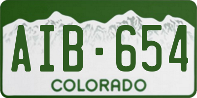 CO license plate AIB654
