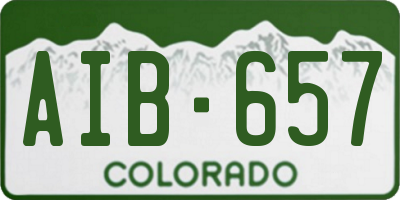CO license plate AIB657