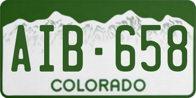 CO license plate AIB658