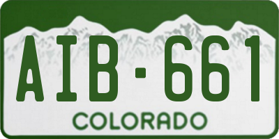 CO license plate AIB661