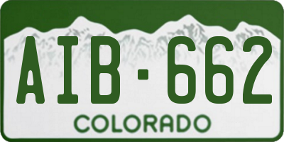CO license plate AIB662