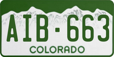 CO license plate AIB663
