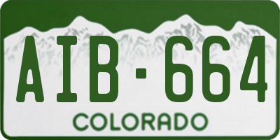 CO license plate AIB664