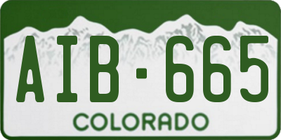 CO license plate AIB665