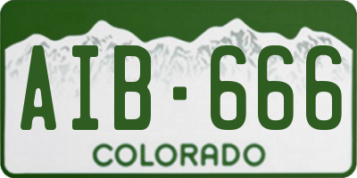 CO license plate AIB666