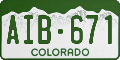 CO license plate AIB671