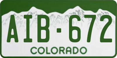 CO license plate AIB672
