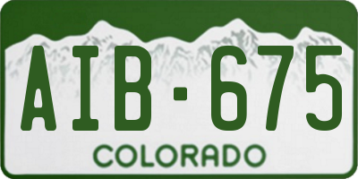 CO license plate AIB675