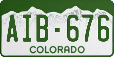 CO license plate AIB676