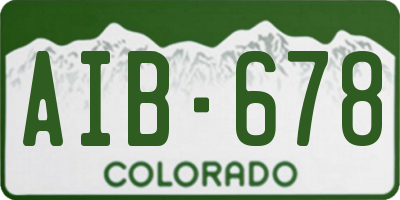 CO license plate AIB678