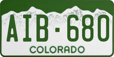 CO license plate AIB680