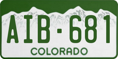 CO license plate AIB681