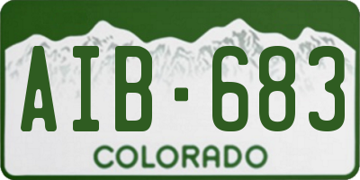 CO license plate AIB683