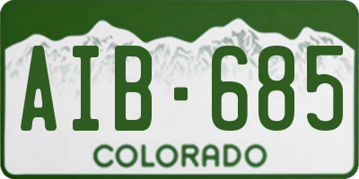 CO license plate AIB685