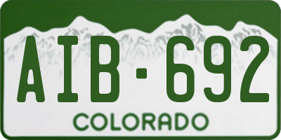 CO license plate AIB692