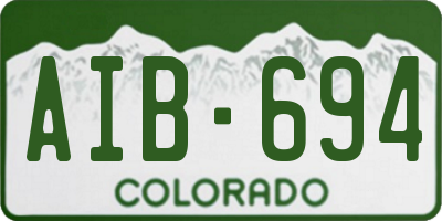 CO license plate AIB694