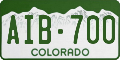 CO license plate AIB700