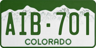 CO license plate AIB701