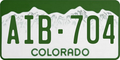 CO license plate AIB704