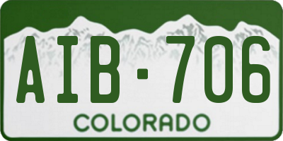 CO license plate AIB706